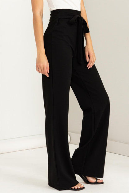 Seeking Sultry High-Waisted Tie Front Flared Pants by HYFVE | Fleurcouture