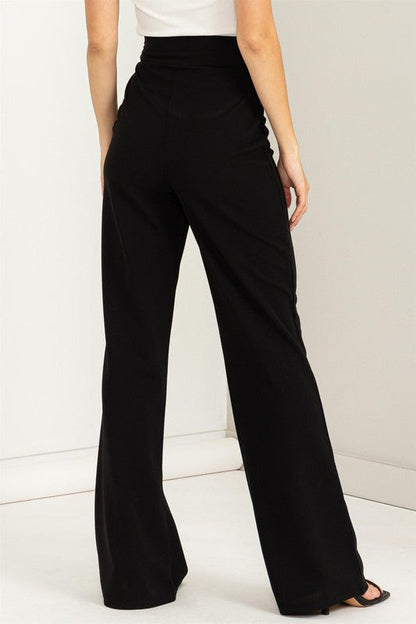 Seeking Sultry High-Waisted Tie Front Flared Pants by HYFVE | Fleurcouture