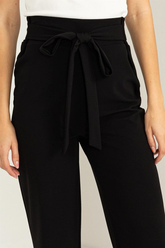 Seeking Sultry High-Waisted Tie Front Flared Pants by HYFVE | Fleurcouture