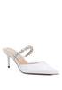 Sena Diamante Stiletto Mules Sandals White US-5 / UK-3 / EU-36 by Rag Company | Fleurcouture