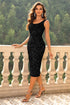 Sequin Sleeveless Slit Dress Black XS Women&