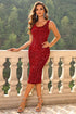 Sequin Sleeveless Slit Dress Red XS Women&