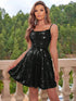 Sequin Tie Back Cami Dress Black XS Women&