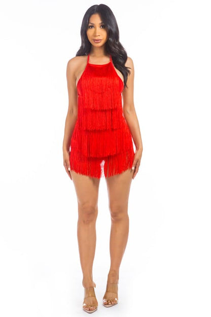 SEXY BEACH ROMPER RED Romper by By Claude | Fleurcouture