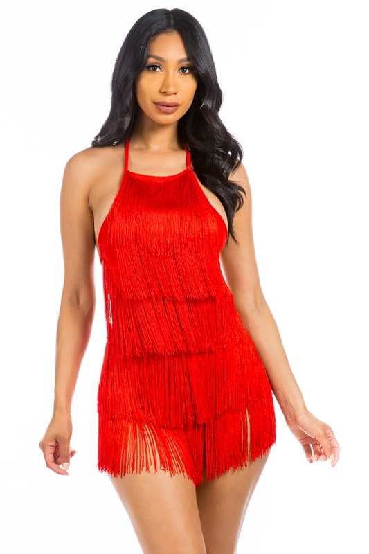 SEXY BEACH ROMPER RED Romper by By Claude | Fleurcouture