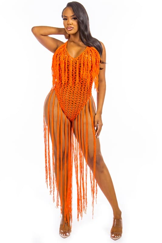 SEXY BEACH STYLE CROCHET ORANGE L by By Claude | Fleurcouture