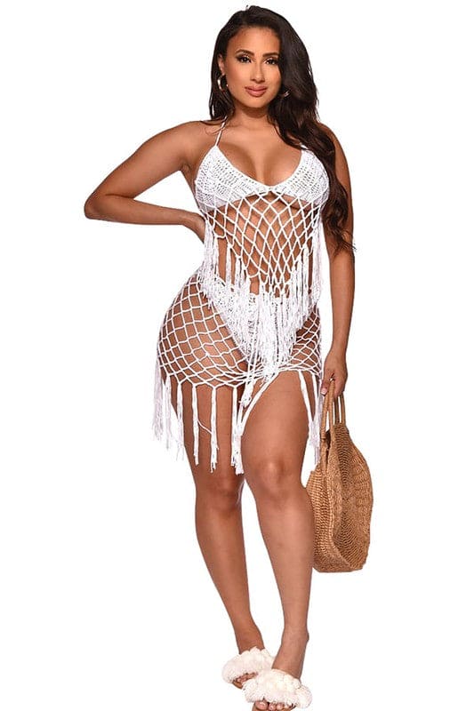 SEXY BEACH STYLE CROCHET WHITE S by By Claude | Fleurcouture