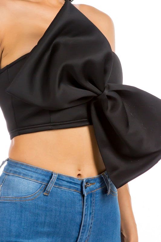 SEXY BOW-TIE TOP BLACK by By Claude | Fleurcouture