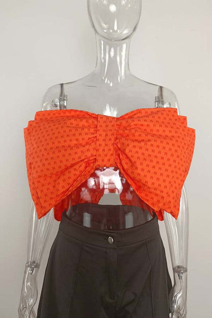 SEXY BOW-TIE TOP ORANGE S by By Claude | Fleurcouture