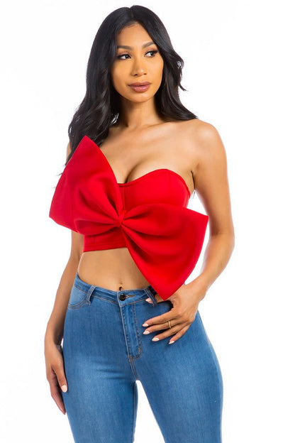 SEXY BOW-TIE TOP RED by By Claude | Fleurcouture