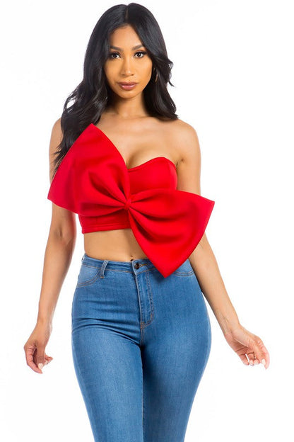 SEXY BOW-TIE TOP RED by By Claude | Fleurcouture