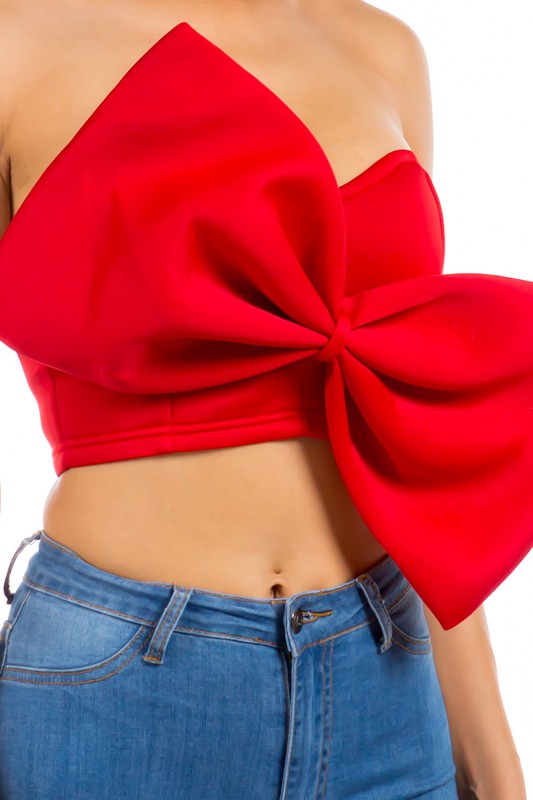 SEXY BOW-TIE TOP RED by By Claude | Fleurcouture