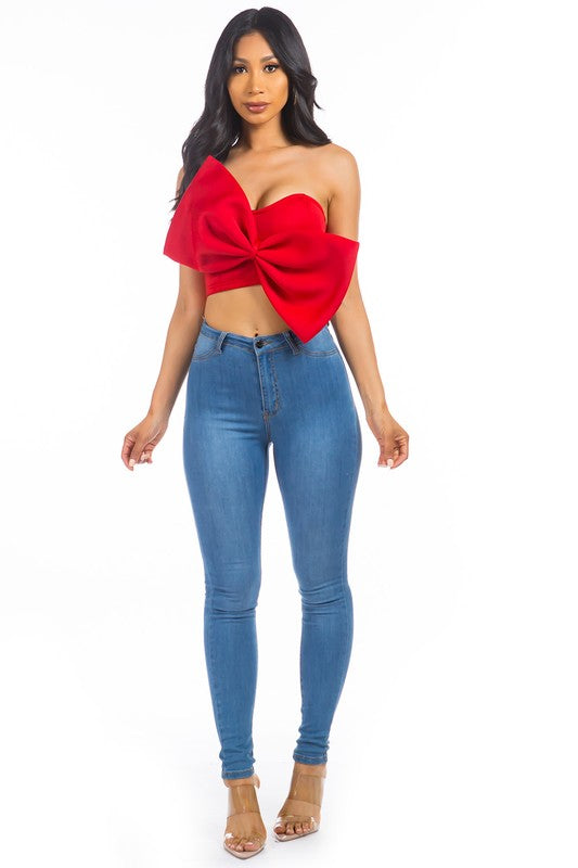 SEXY BOW-TIE TOP RED S by By Claude | Fleurcouture