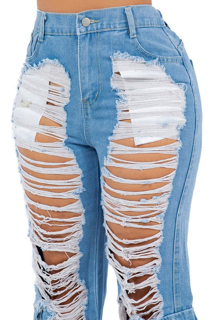 SEXY CARGO STYLE DENIM JEANS by By Claude | Fleurcouture