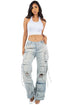 SEXY CARGO STYLE DENIM PANTS LIGHT BLUE L by By Claude | Fleurcouture