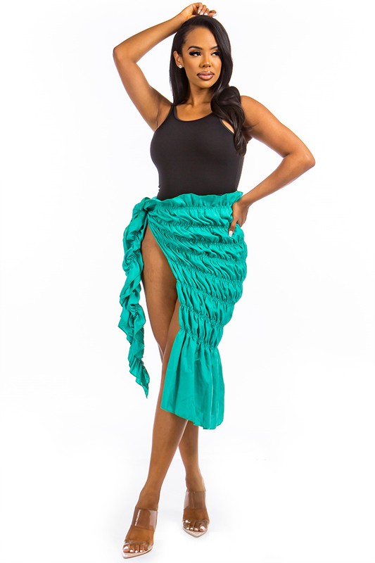 SEXY COVER UP SKIRT GREEN by By Claude | Fleurcouture