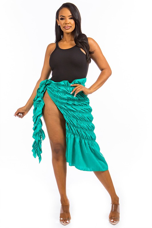 SEXY COVER UP SKIRT GREEN by By Claude | Fleurcouture