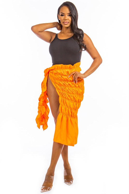 SEXY COVER UP SKIRT ORANGE by By Claude | Fleurcouture