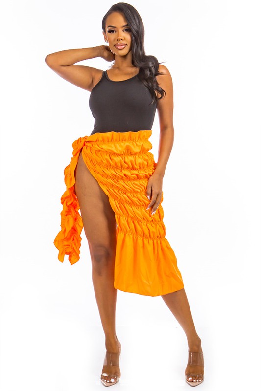 SEXY COVER UP SKIRT ORANGE by By Claude | Fleurcouture