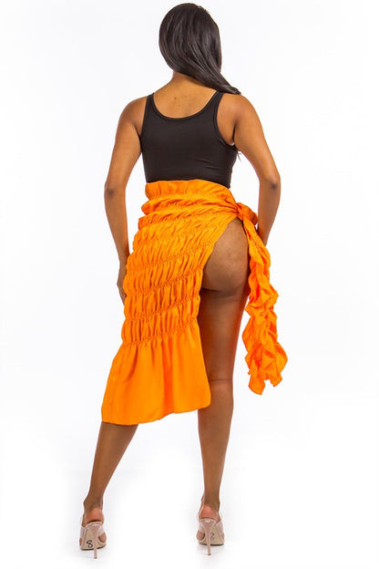 SEXY COVER UP SKIRT ORANGE by By Claude | Fleurcouture