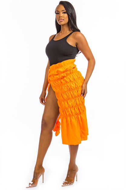 SEXY COVER UP SKIRT ORANGE by By Claude | Fleurcouture