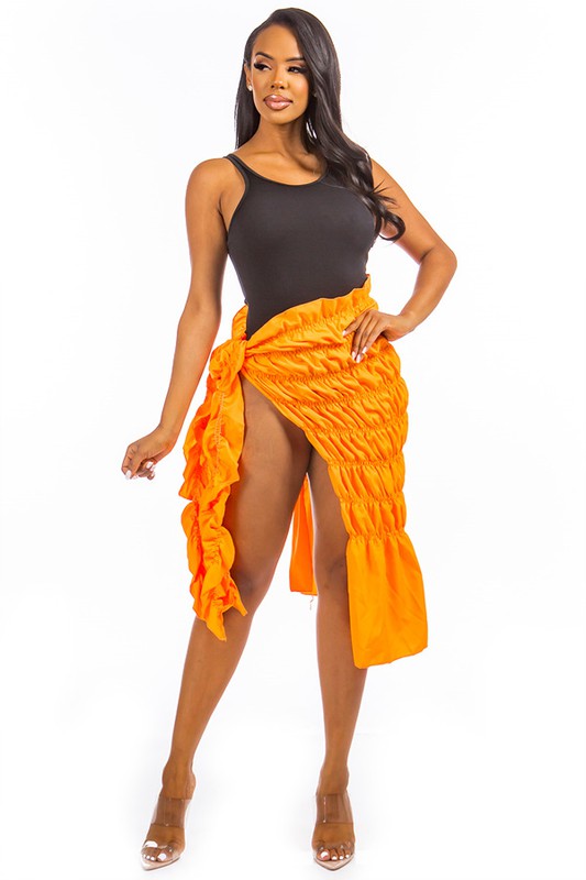 SEXY COVER UP SKIRT ORANGE S by By Claude | Fleurcouture