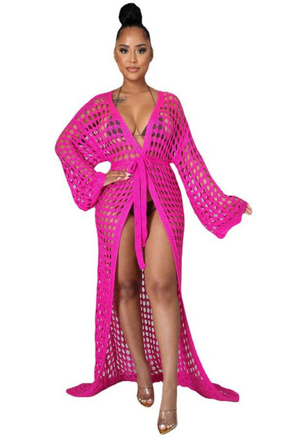 SEXY CROCHET COVER-UP KIMONO by By Claude | Fleurcouture