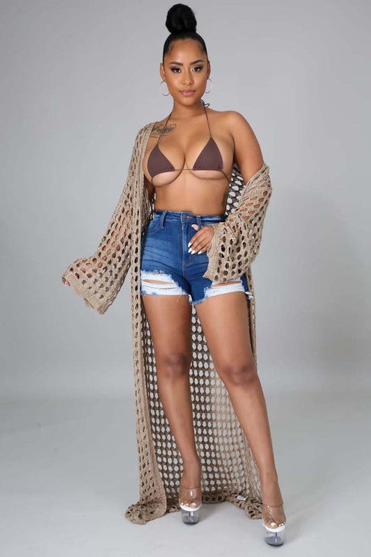 SEXY CROCHET COVER-UP KIMONO by By Claude | Fleurcouture