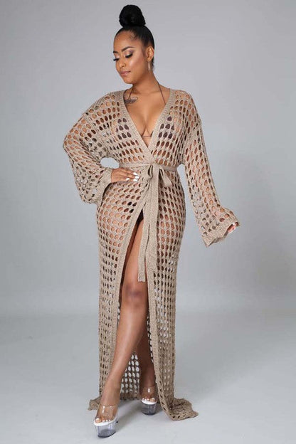 SEXY CROCHET COVER-UP KIMONO by By Claude | Fleurcouture