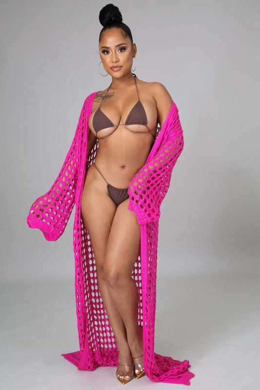 SEXY CROCHET COVER-UP KIMONO by By Claude | Fleurcouture