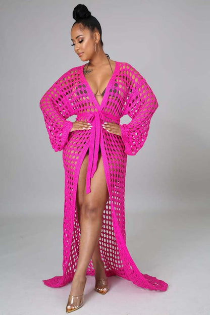 SEXY CROCHET COVER-UP KIMONO by By Claude | Fleurcouture