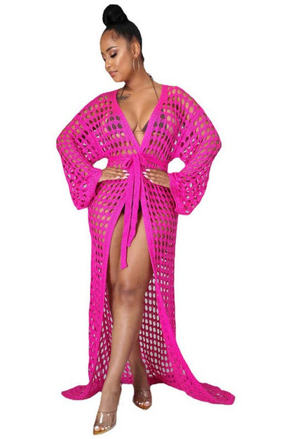 SEXY CROCHET COVER-UP KIMONO by By Claude | Fleurcouture