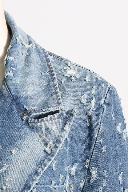 SEXY DENIM BLAZER JACKET BLUE by By Claude | Fleurcouture