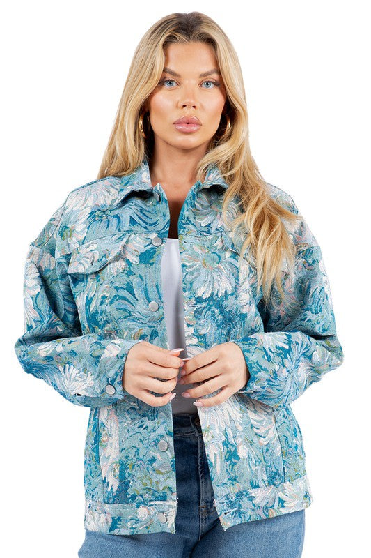 SEXY DENIM FASHION JACKET BLUE S by By Claude | Fleurcouture