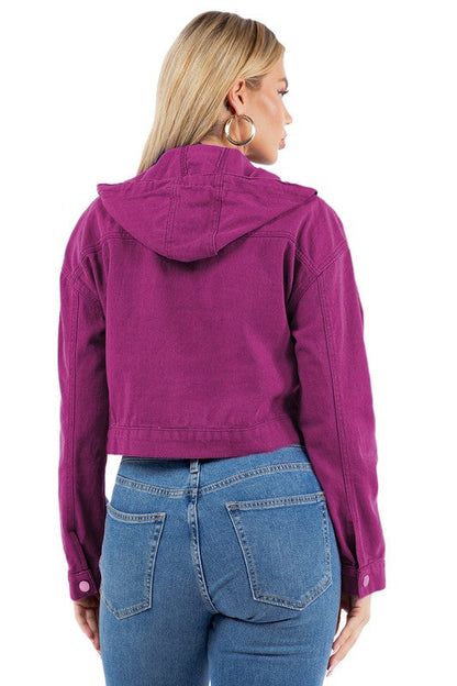 SEXY DENIM FASHION JACKET PLUM by By Claude | Fleurcouture