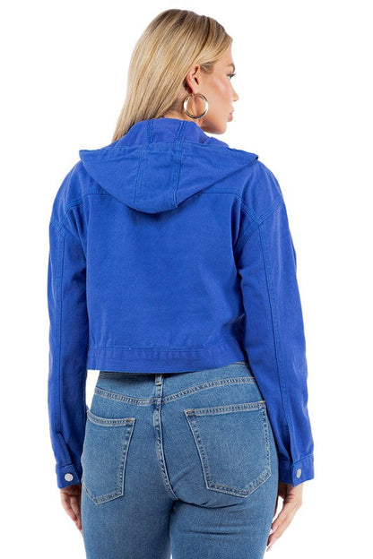 SEXY DENIM FASHION JACKET ROYAL BLUE by By Claude | Fleurcouture