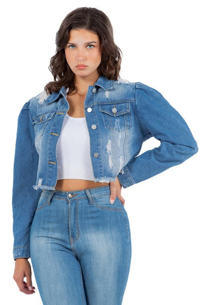 SEXY DENIM JACKET BLUE by By Claude | Fleurcouture