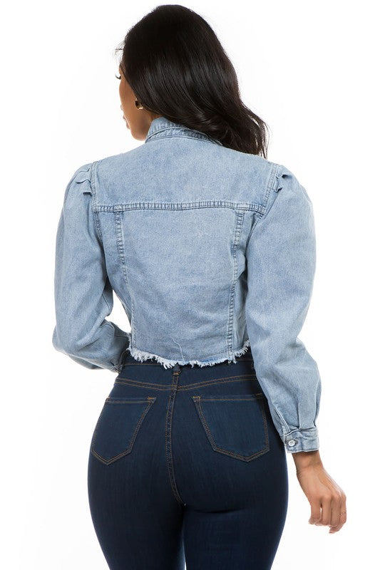 SEXY DENIM JACKET BLUE by By Claude | Fleurcouture