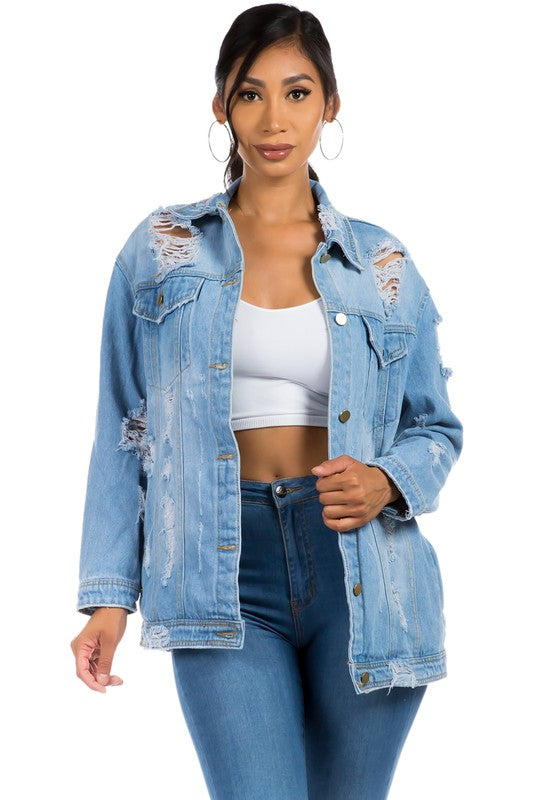 SEXY DENIM JACKET BLUE S by By Claude | Fleurcouture