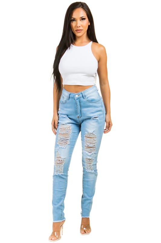 SEXY DENIM JEAN LIGHT DENIM S by By Claude | Fleurcouture