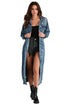 SEXY DENIM LONG JACKET NAVY 3XL by By Claude | Fleurcouture