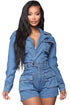 SEXY DENIM ROMPER DARK DENIM S by By Claude | Fleurcouture