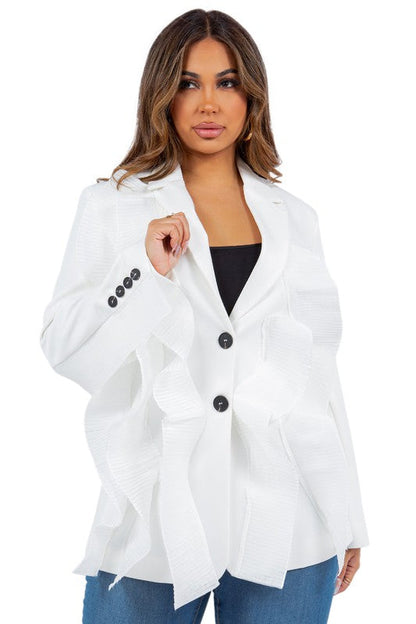 SEXY FASHION BLAZERS WHITE L by By Claude | Fleurcouture