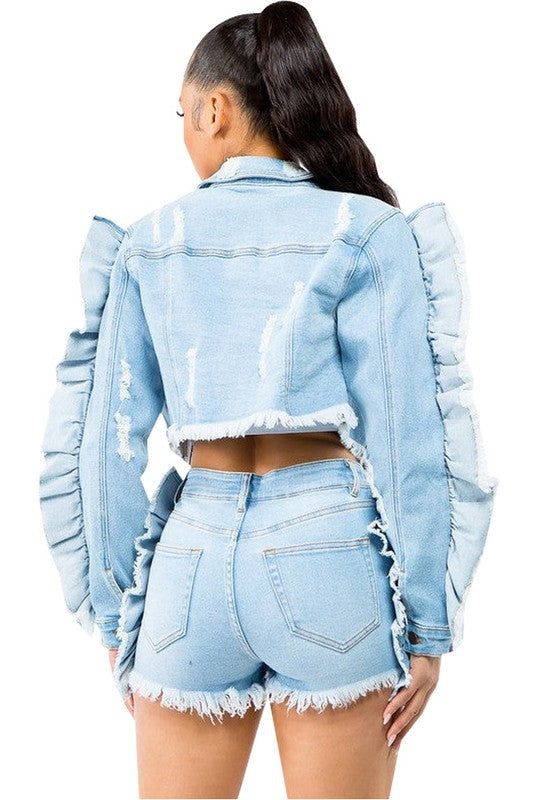 SEXY FASHION DENIM JACKET by By Claude | Fleurcouture