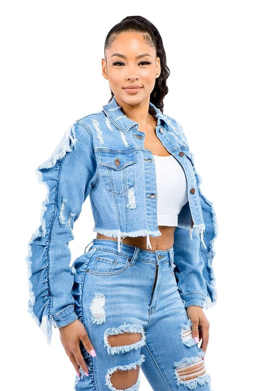 SEXY FASHION DENIM JACKET by By Claude | Fleurcouture