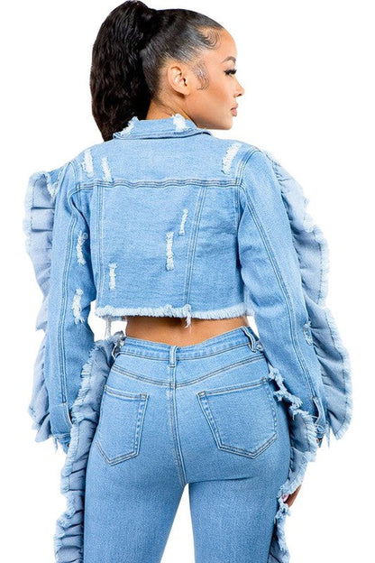 SEXY FASHION DENIM JACKET by By Claude | Fleurcouture