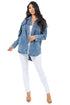 SEXY FASHION DENIM SHIRT JACKET BLUE S by By Claude | Fleurcouture