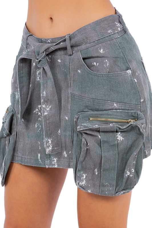 SEXY FASHION DENIM SKIRT GREY by By Claude | Fleurcouture