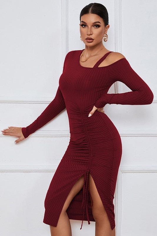 SEXY FASHION DRESS BURGUNDY by By Claude | Fleurcouture