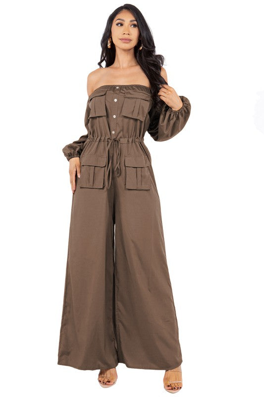 SEXY FASHION JUMPSUIT BROWN S by By Claude | Fleurcouture